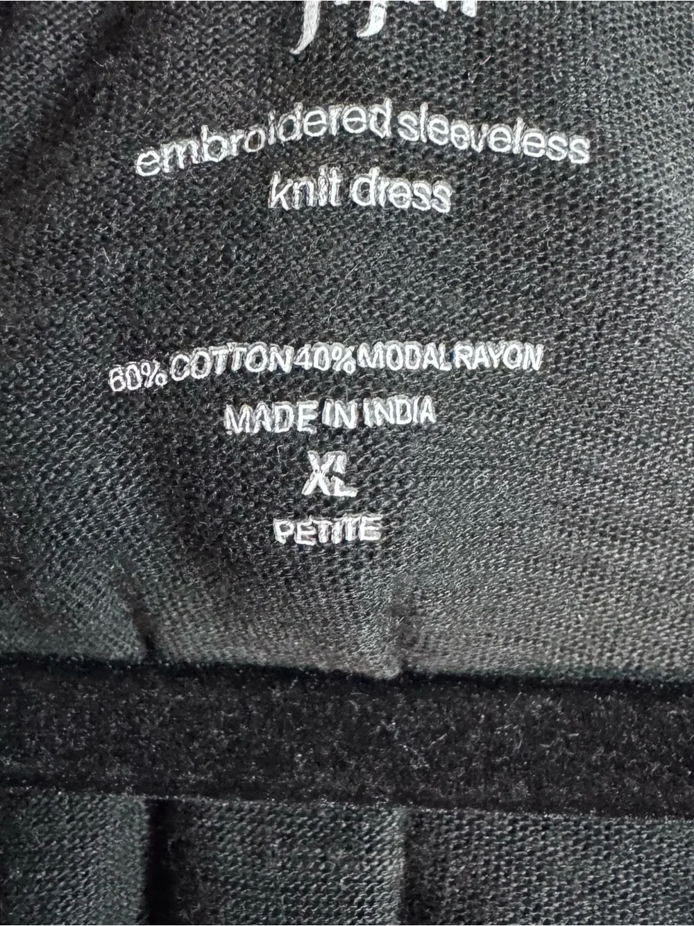 J. Jill Embroidered Sleeveless Knit Dress XL Petite Black Purple Boho - Picture 4 of 5